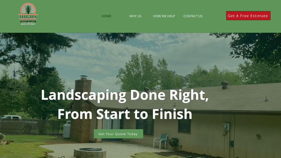 Strategic Cardinal Marketing builds custom websites in greenville south carolina like for landscaping companies