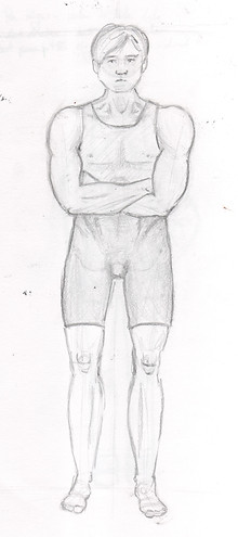 Boy Swimmer, character design sketch