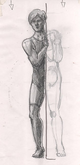 Boy swimmer, Pose and light/shade mapping