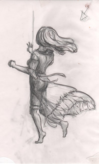 Girl Swimmer, pose and light/shade mapping