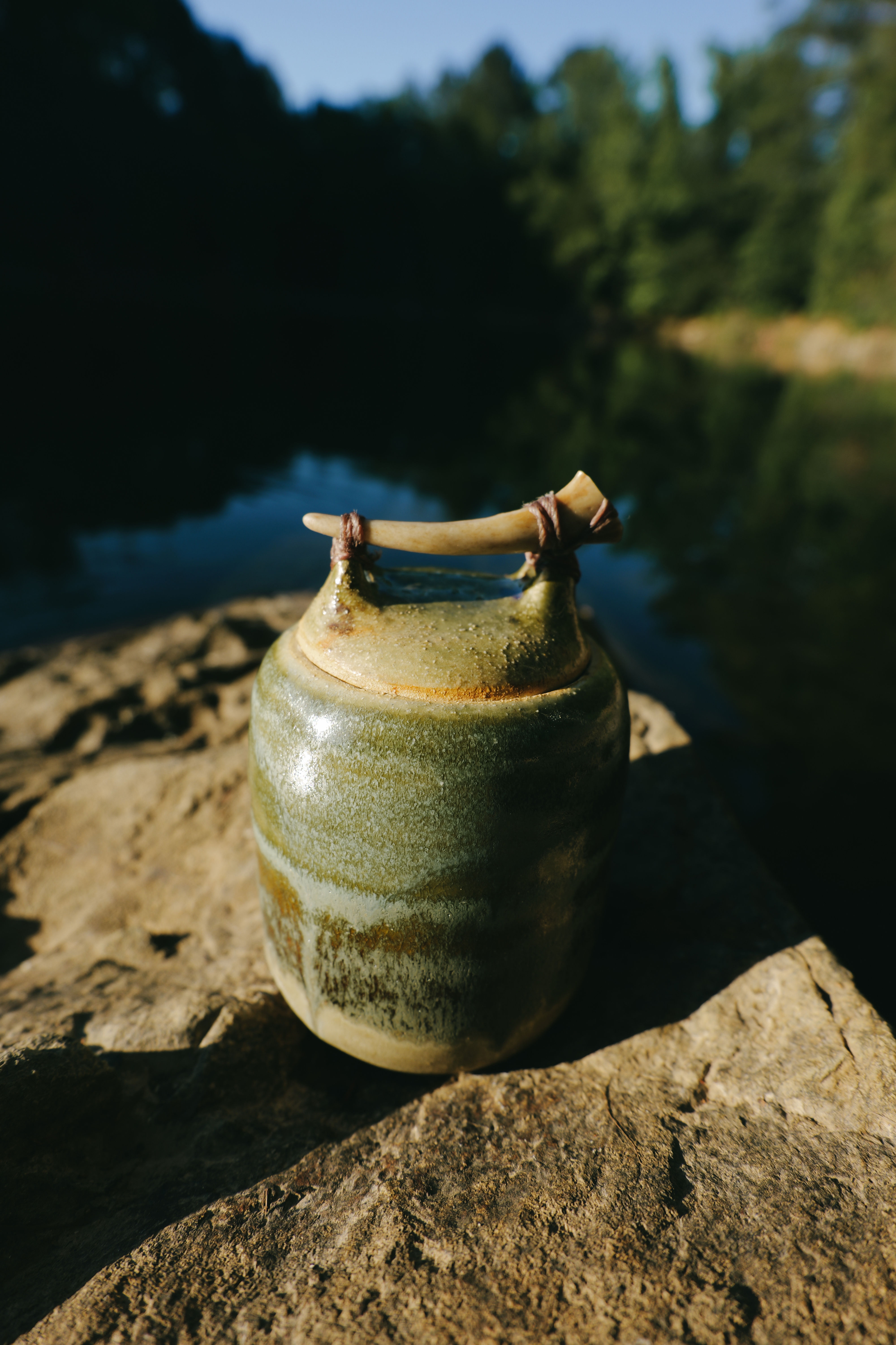 Viridian Ember Antler Jar w/ Lumerian Crystal