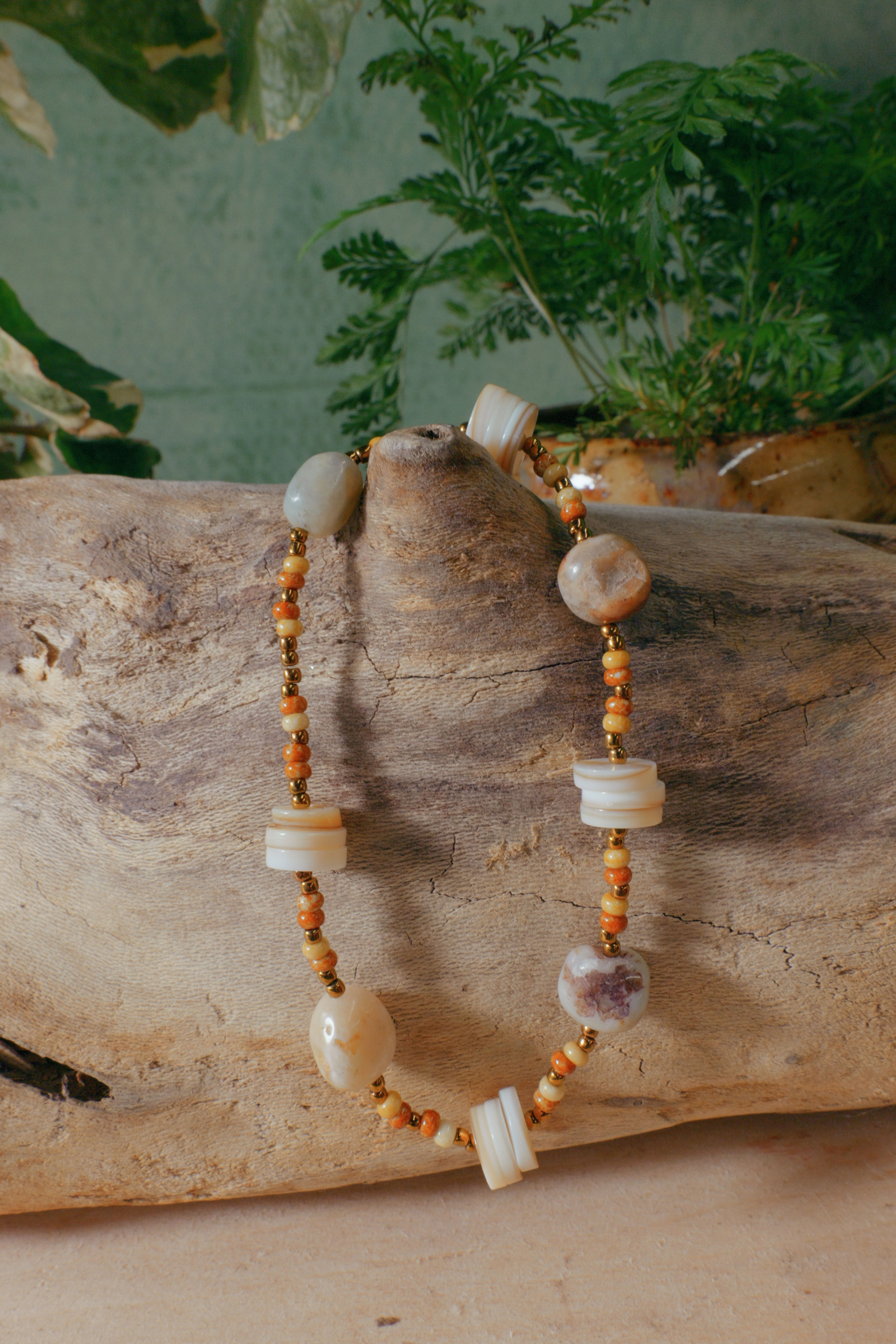 Czech Glass and Shell Bracelet