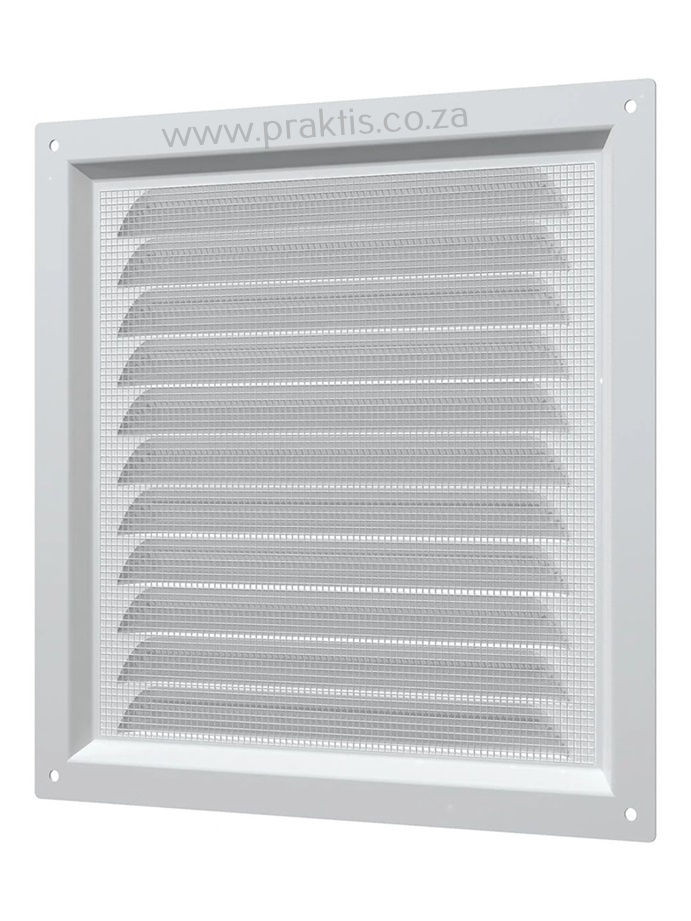Thumbnail: Ventilation Wall Cover Grille 200 x 200mm, zinc/polymer coated - White