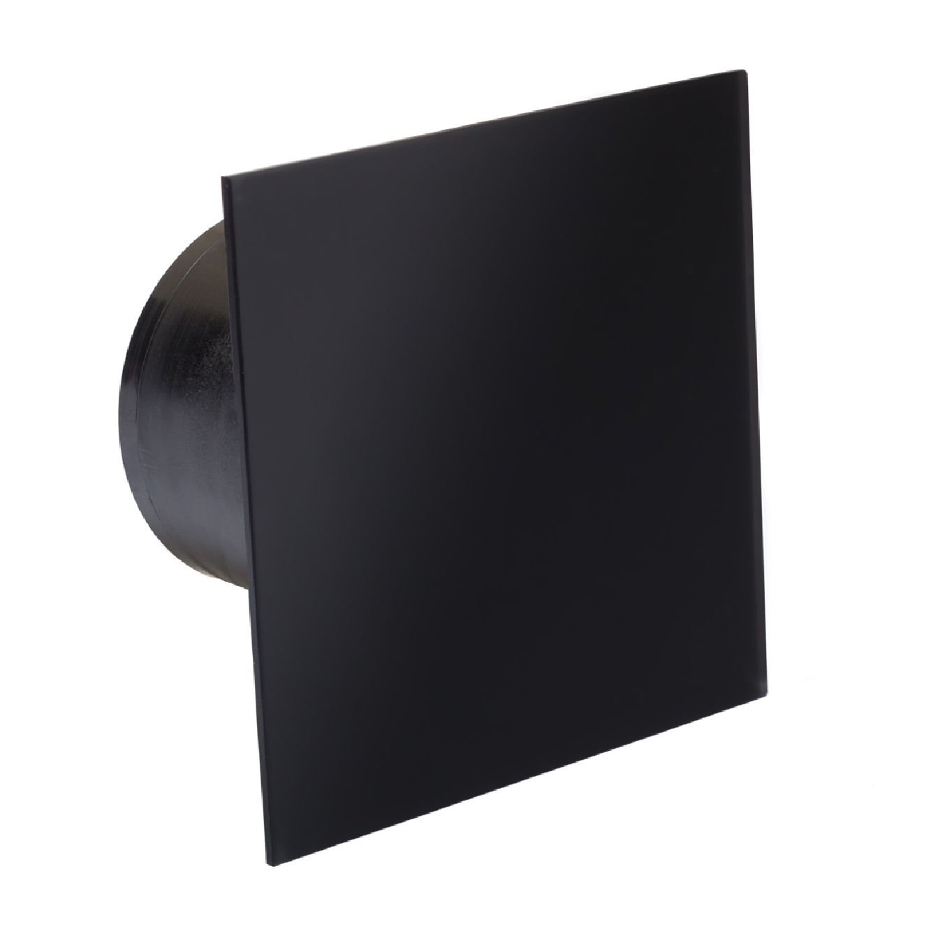 Luxurious 100mm Bathroom Extractor Fan with Black Gloss Square Glass Cover