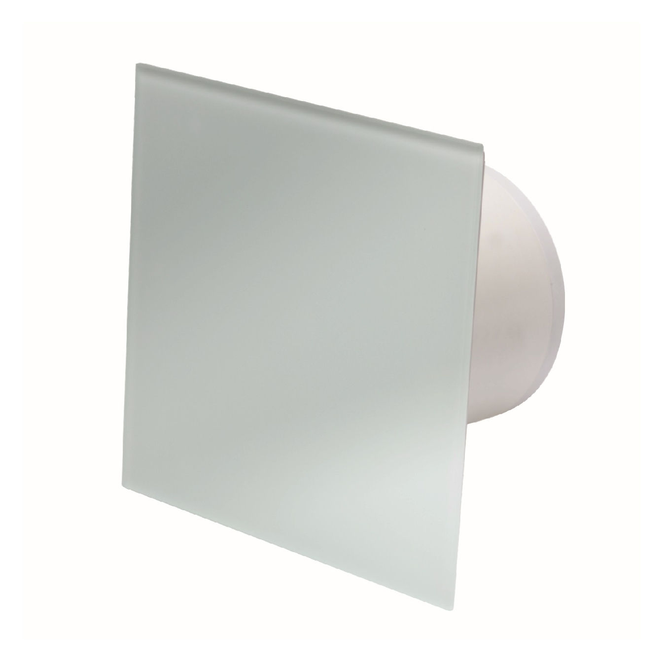 Luxurious 100mm Bathroom Extractor Fan with White Gloss Square Glass Cover