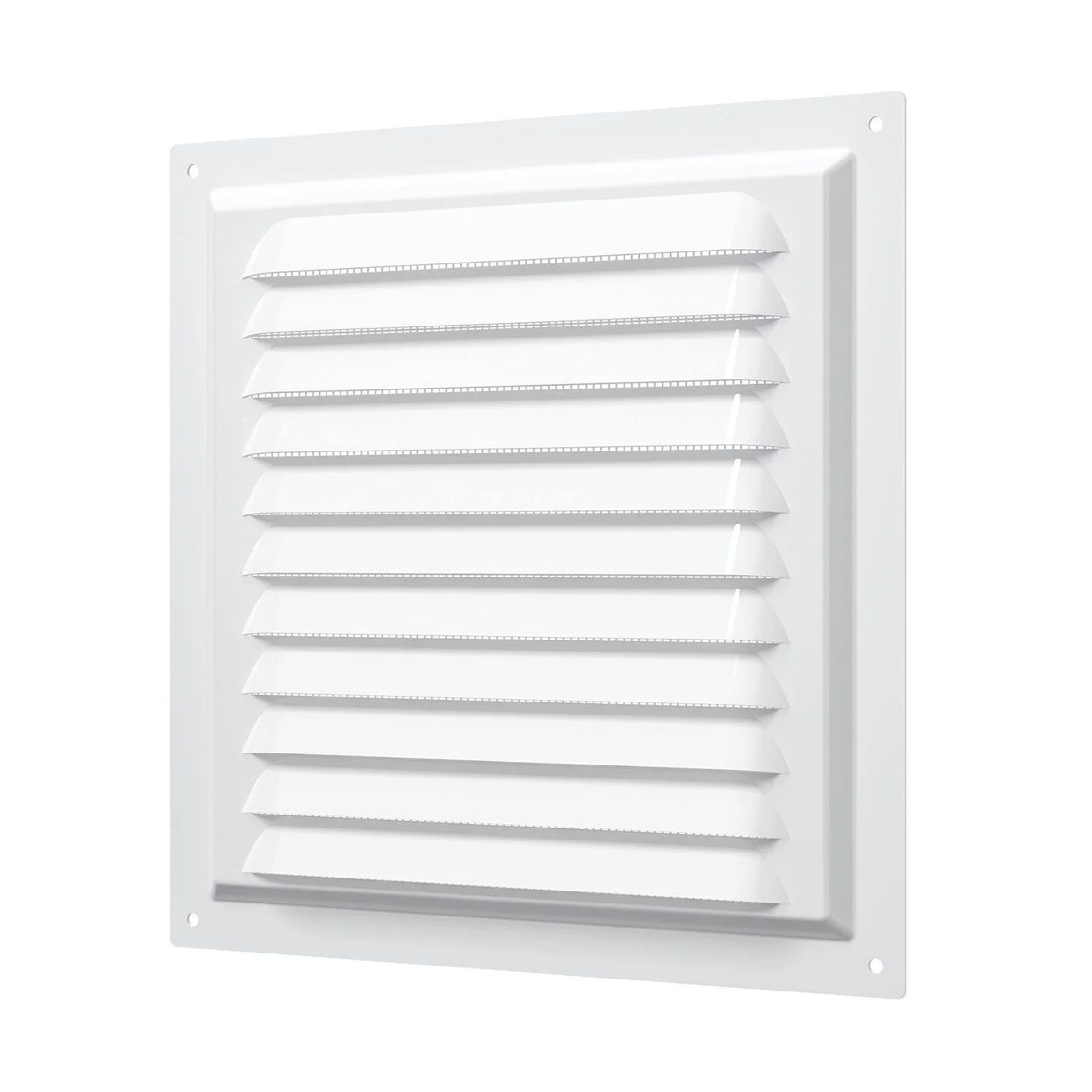 Ventilation Wall Cover Grille 200 x 200mm, zinc/polymer coated - White