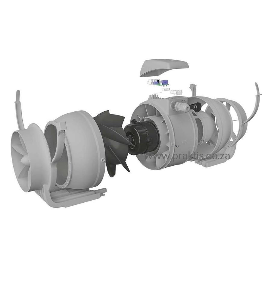 Thumbnail: 125mm mixed-flow duct fan with 2 speeds and removable central block 