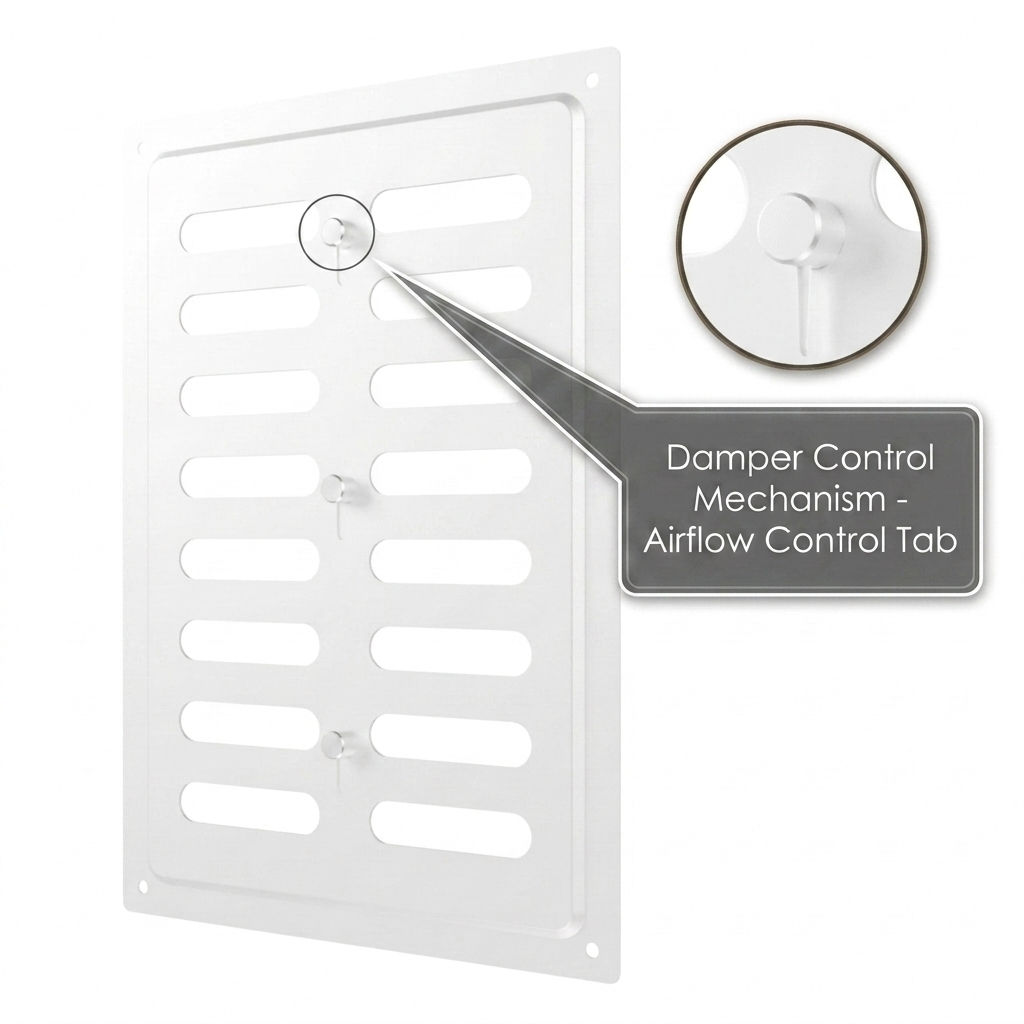 Ventilation grille airflow adjustable 170 x 240mm - White