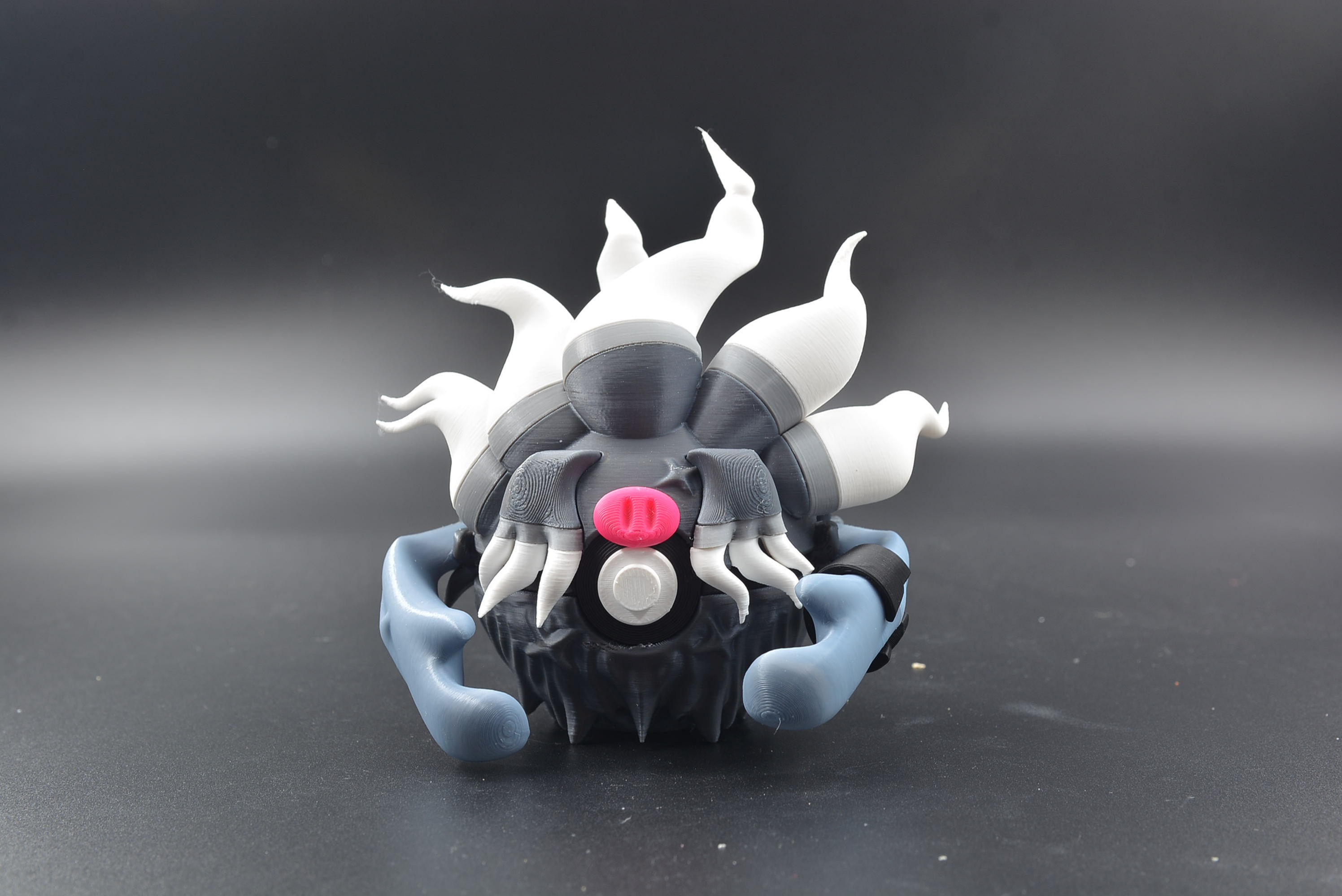 Annihilape‑themed Pokéball with cracked ghost‑aura detailing and battle‑scar textures