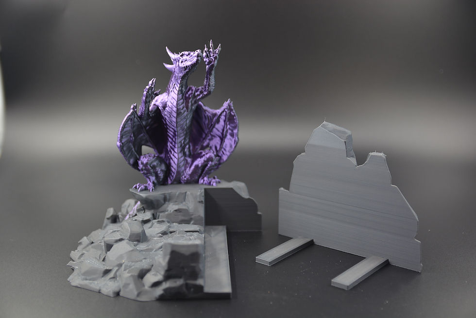 3D printed dragon book holder split design