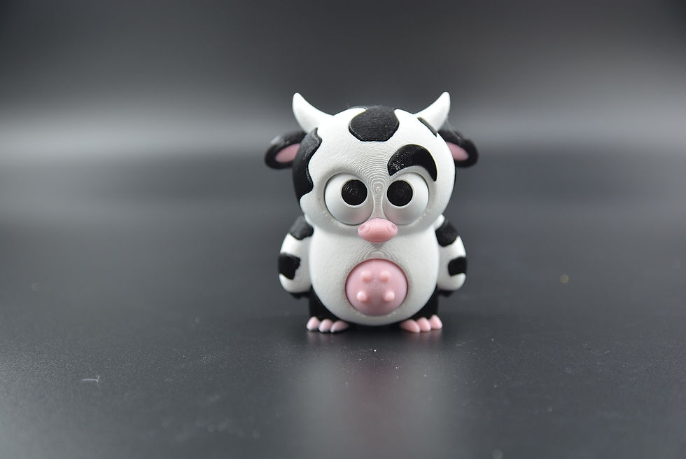 Articulated cow fidget toy wiggly belly