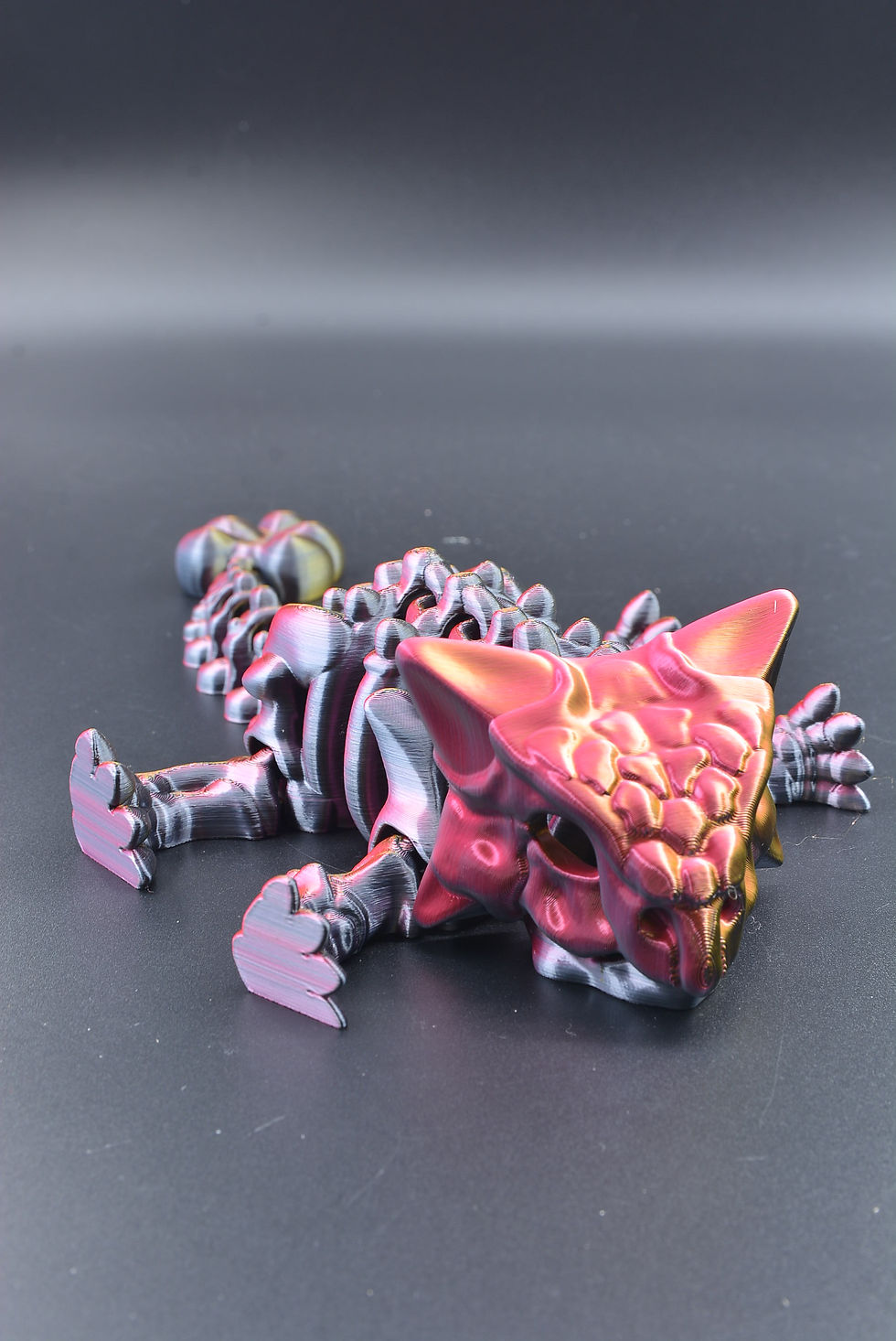 Skeleton Ankylosaurus Flexi dinosaur in bone or random color as a large articulated display piece.