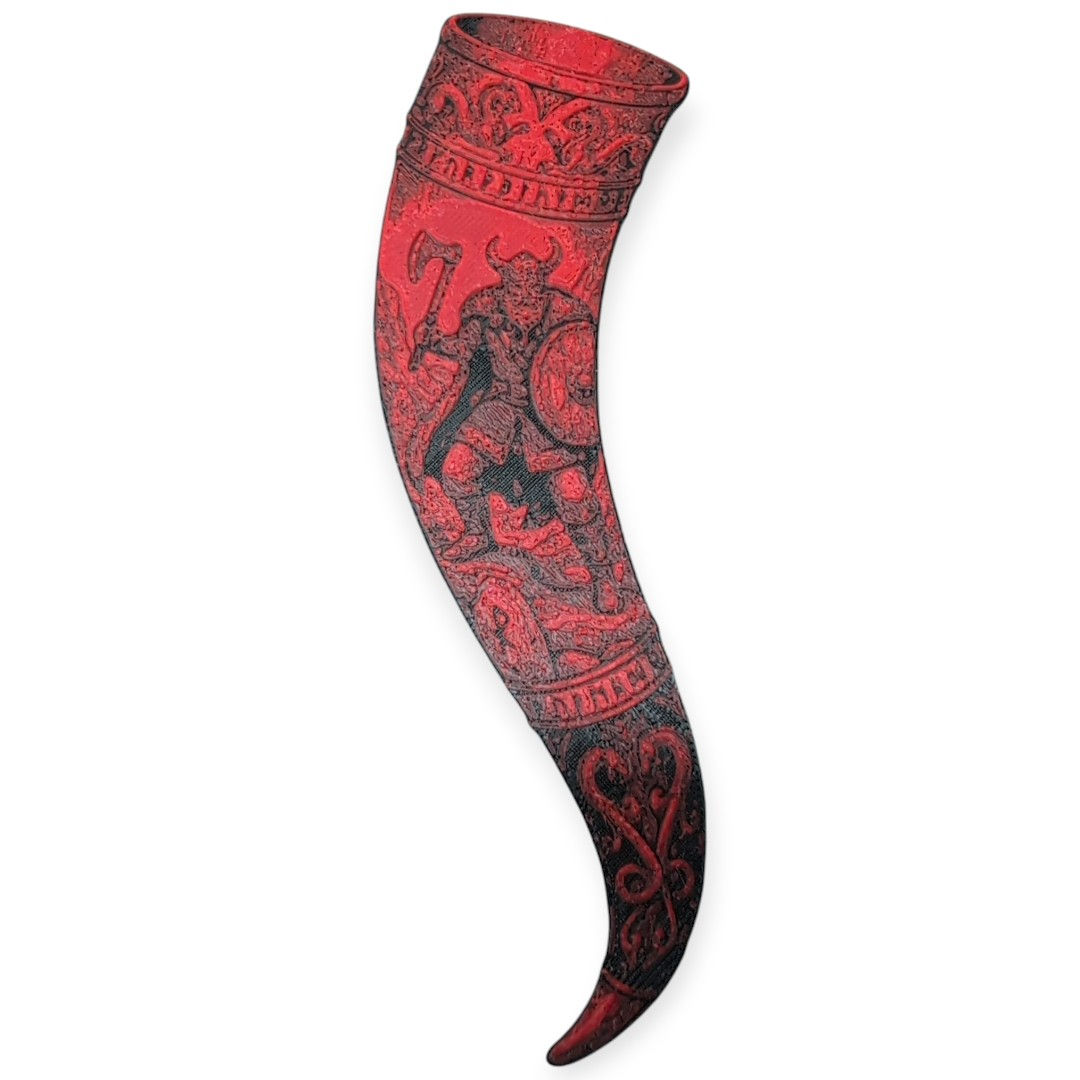 Layered Norse horn 3‑D printed bookmark
