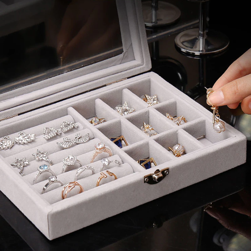 Miniatura: Portable Velvet Jewelry Display Organizer Showcase