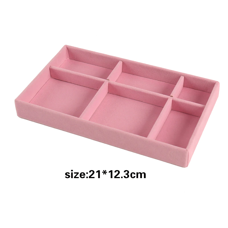 Thumbnail: Portable Velvet Jewelry Display Organizer Box Tray Holder Showcase
