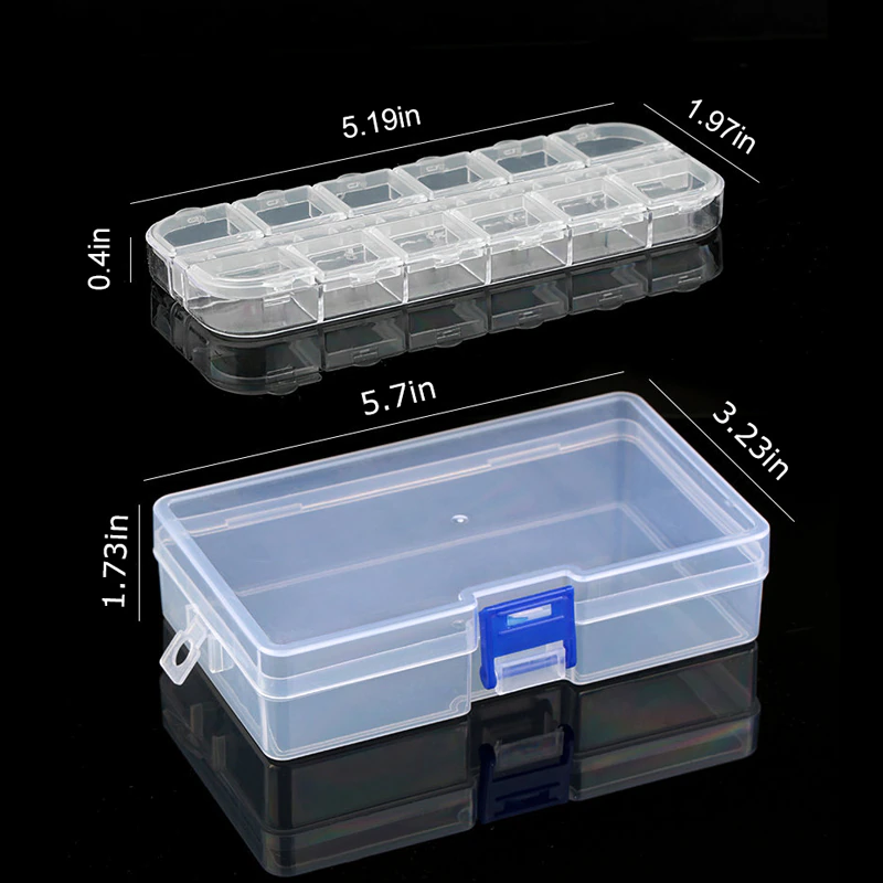 Thumbnail: Plastic Transparent Rectangle container Jewelry Adjustable Storage container