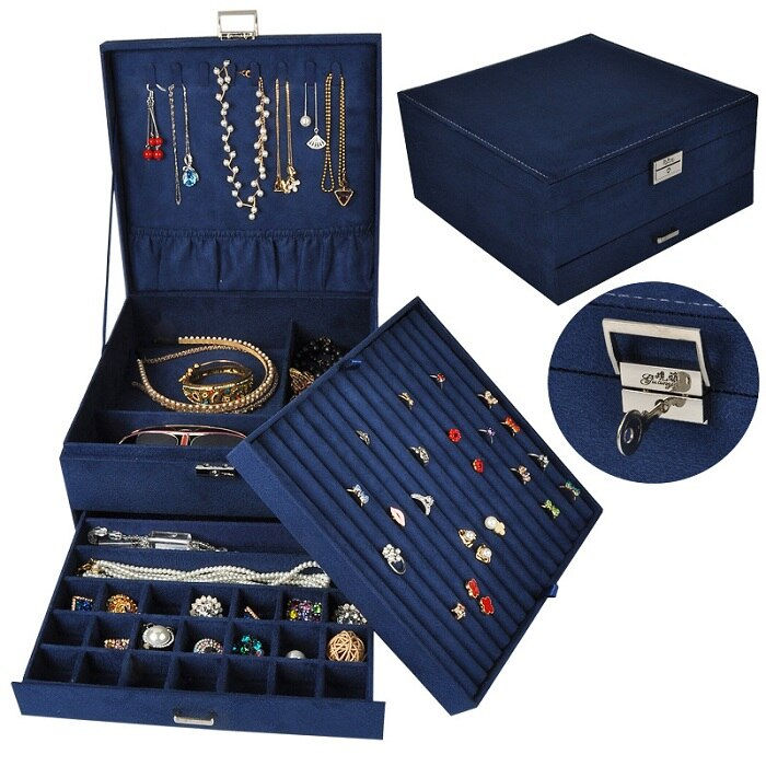 Thumbnail: Queen Style 4 Color Luxury Practical Flannel Jewelry Box Display