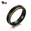 Thumbnail: Thin Gold Black Tungsten Rings 5MM Wedding Rings for Men