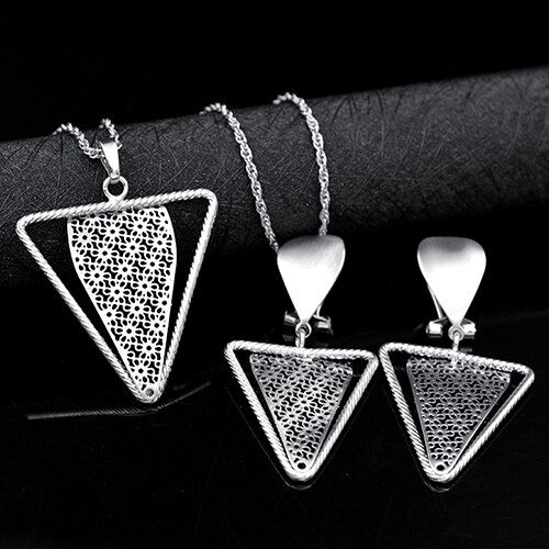 Thumbnail: Triangle Jewelry Sets Necklace Earrings Pendant