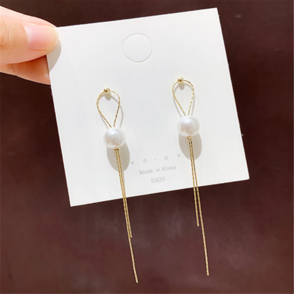Miniatura: Gold Tassel Drop Earrings