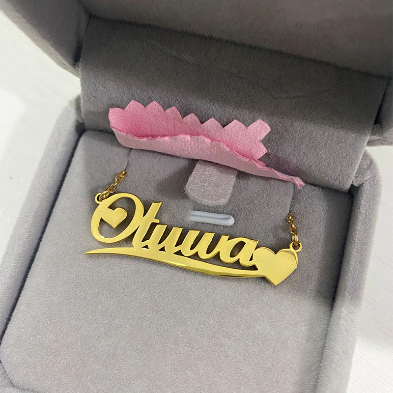 Miniatura: Gold Filled Custom Name Necklace Personalized Jewelry Heart Choker