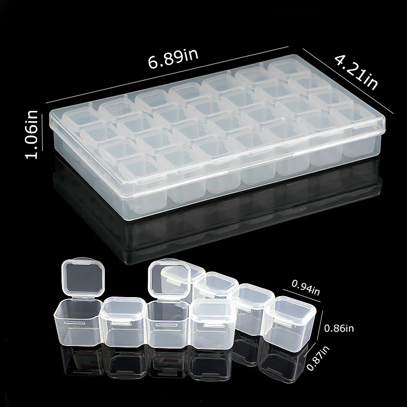 Thumbnail: Plastic Transparent Rectangle container Jewelry Adjustable Storage container