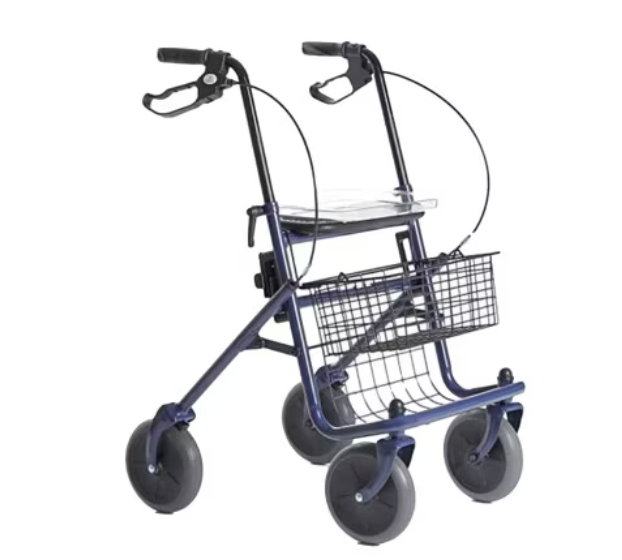 Miniatură: Rolator din otel, cu 4 roti, sezut si cos, Moretti S.p.a., Bleumarin inchis