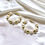 Thumbnail: Cream & Gold Hoop Earrings