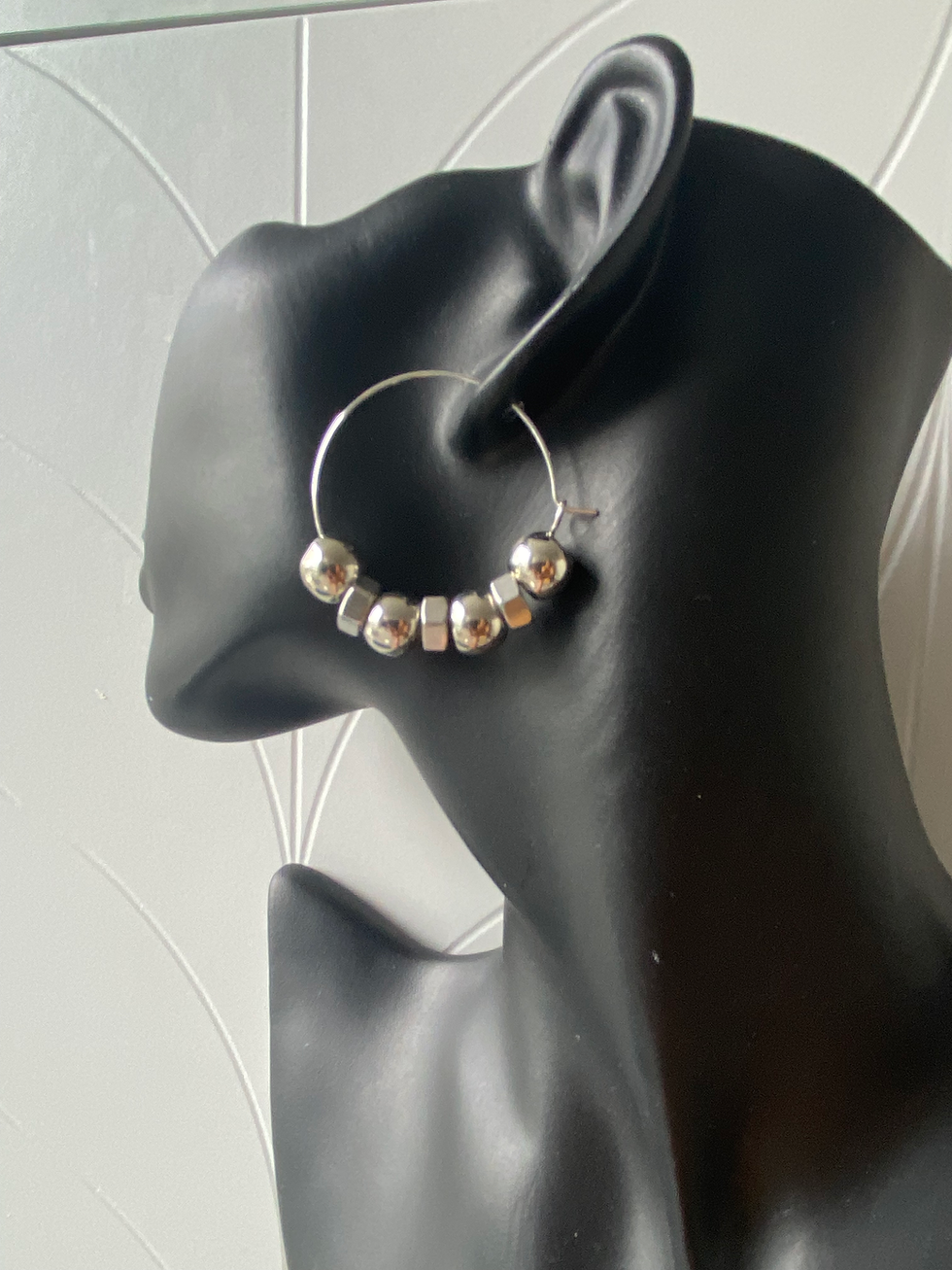 Thumbnail: Silver Brutalist Hoop Earrings