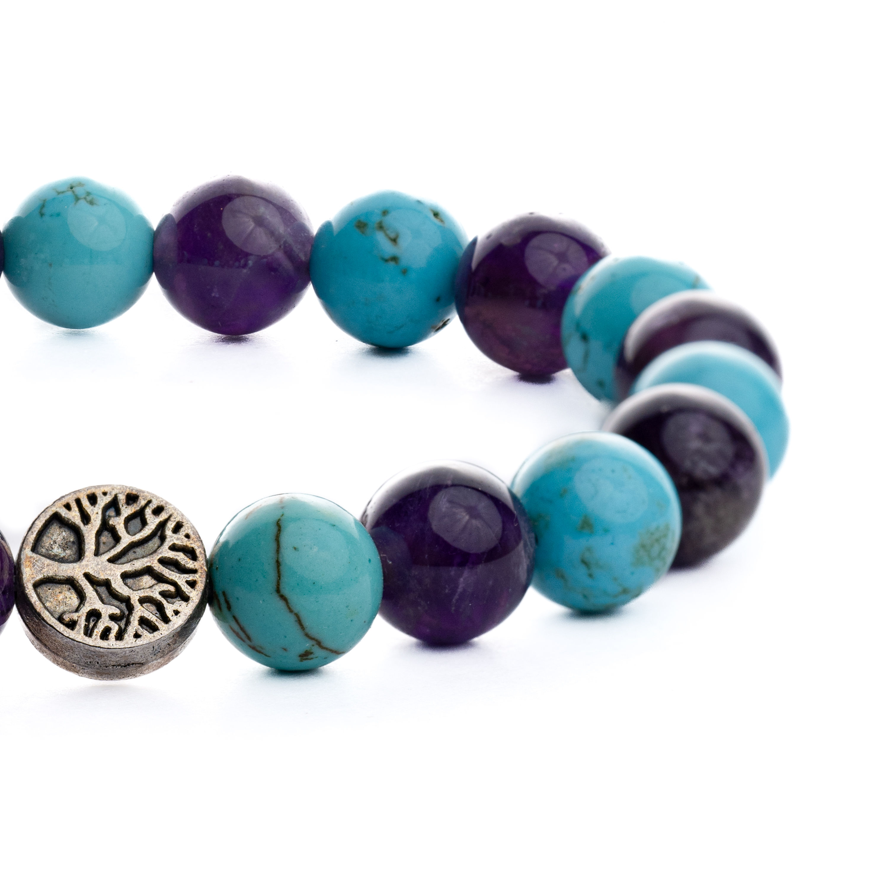 Tranquil Truth Amethyst and Turquoise Crystal Bracelet for Calm Communication