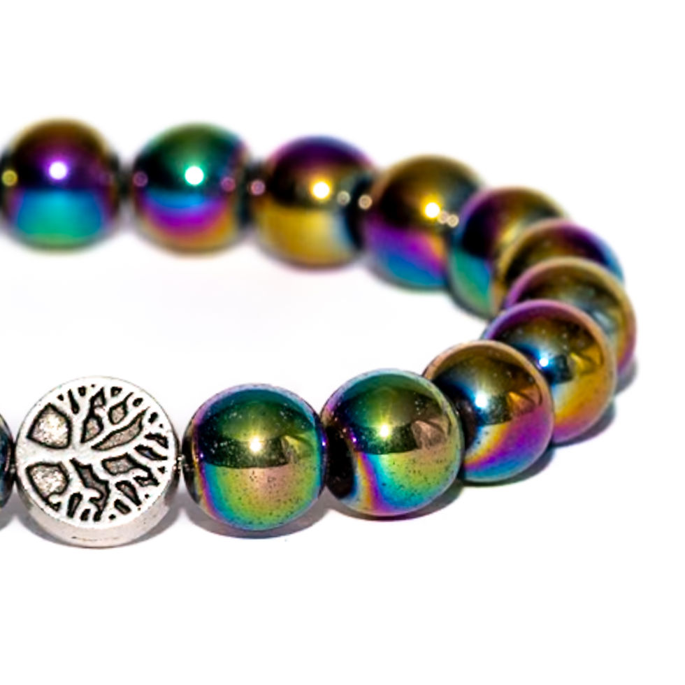 Titanium Aura Quartz healing bracelet for emotional clarity and spiritual balance