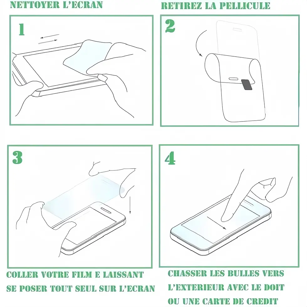 Thumbnail: installation verre trempé iPhone 14  sans bulles étapes