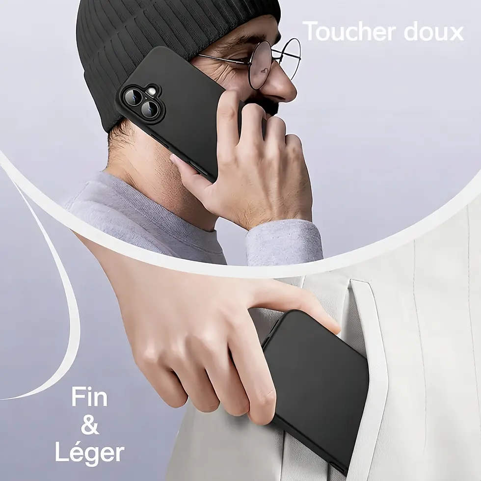 Thumbnail: coque iPhone 16 toucher doux fin et léger prise en main confortable