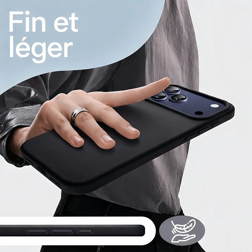 Miniature : coque noir  iphone 17 promax fine et légère design mince toucher agréable protection complète
