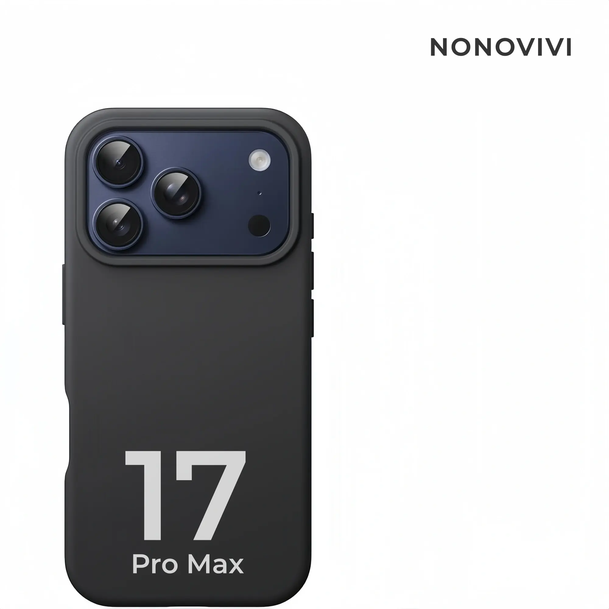 coque noir iphone 17 promax surface lisse découpes précises accès boutons ports ajustement parfait_副本