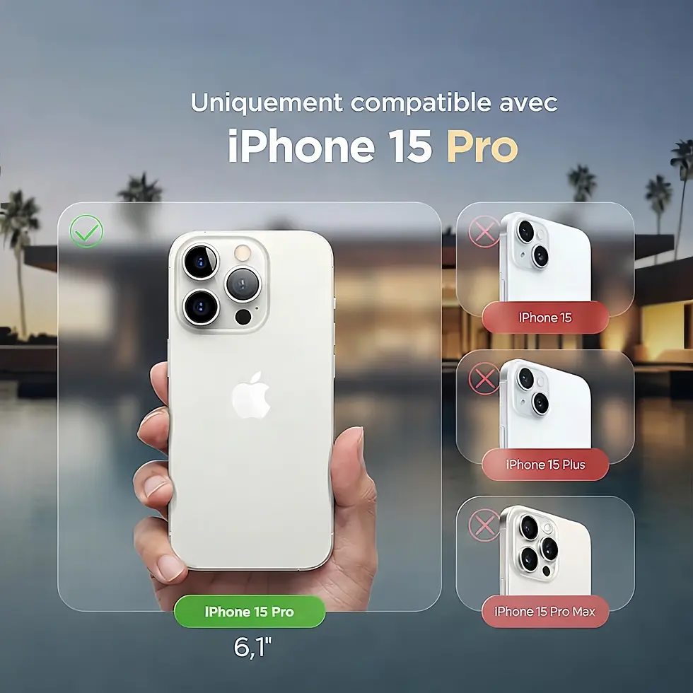 coque noir compatible avec iphone 15 pro