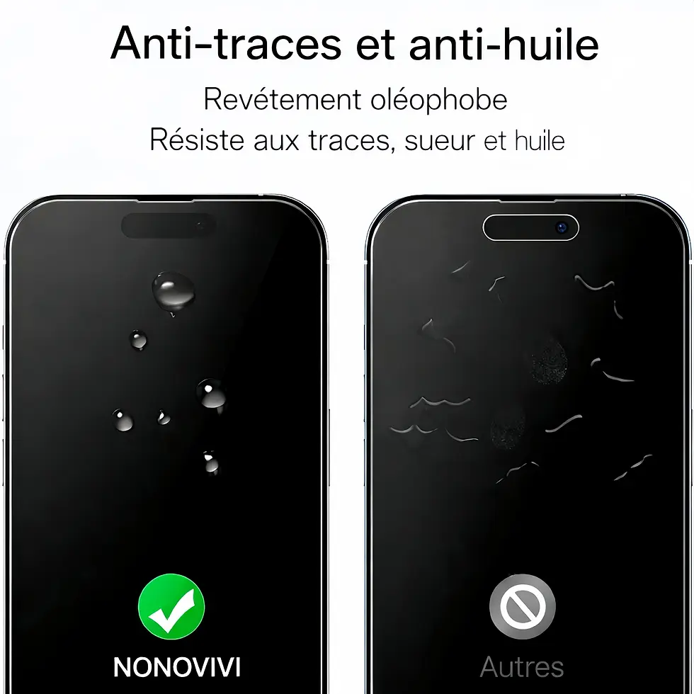 Thumbnail: verre trempé iPhone 14 pro max anti traces anti huile revêtement oléophobe NONOVIVI