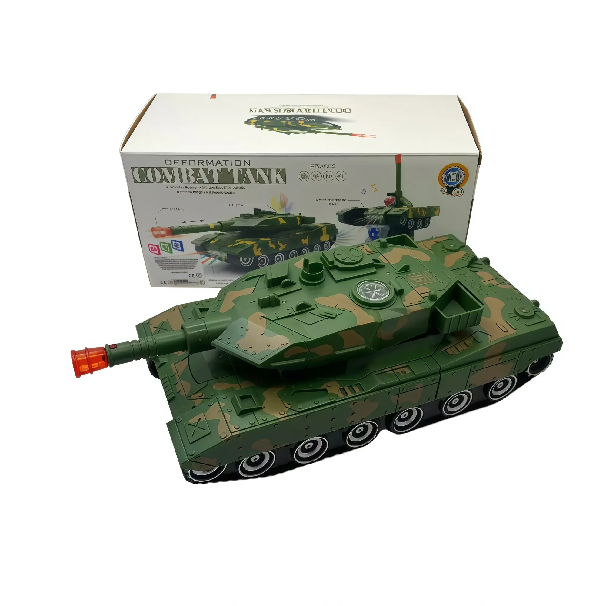 Tank de combat électrique transformable en robot avec lumières LED enfant