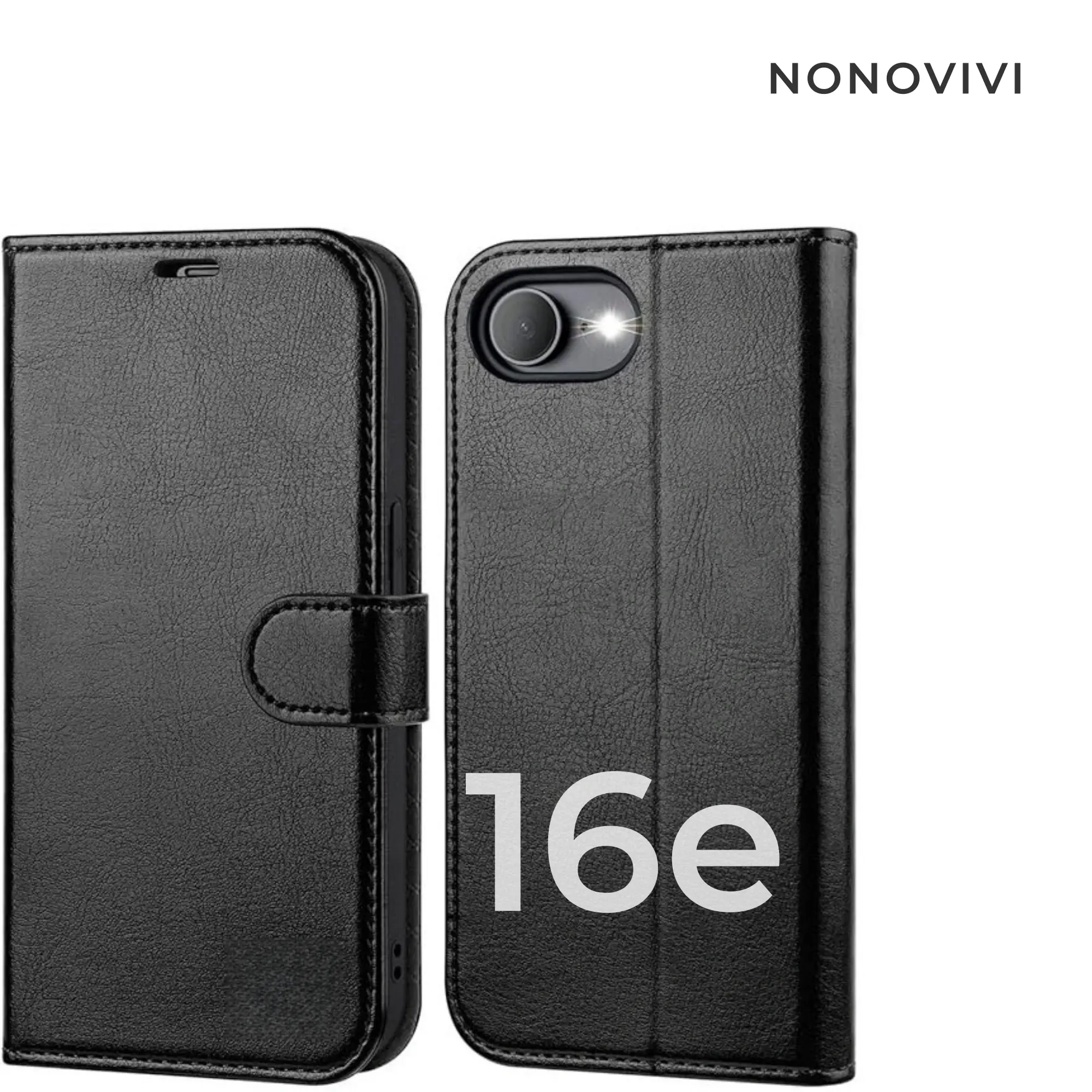 etui noir portefeuille iphone 16e