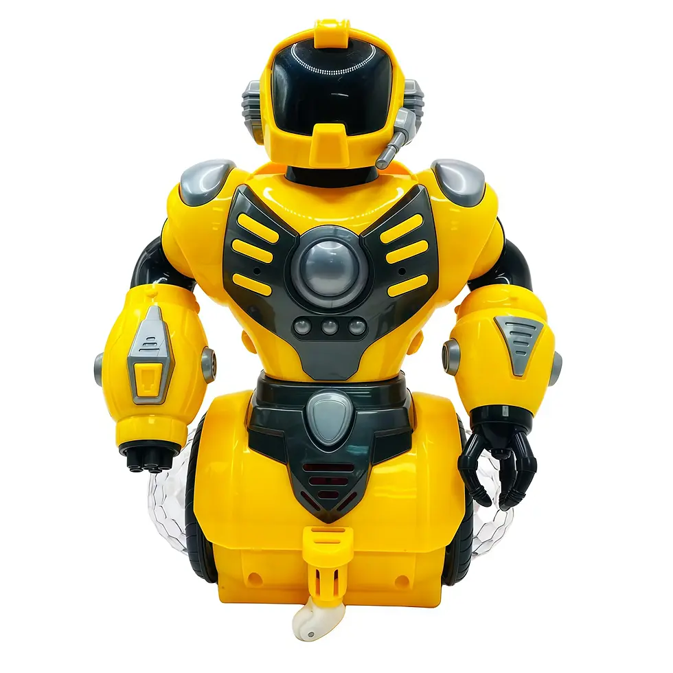 Thumbnail: Robot jouet lumineux et sonore avec LED et rotation 360°, robot enfant fonctionne avec piles AA
