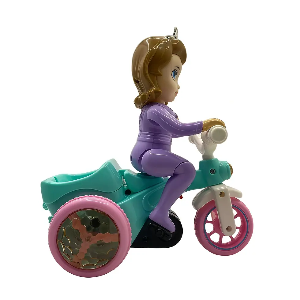 Thumbnail: Tricycle princesse lumineux et musical pour enfants avec LED et mouvement automatique, jouet interactif sans piles incluses
