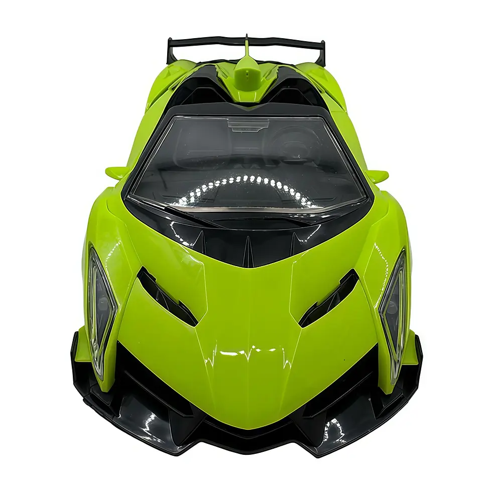 Thumbnail: Voiture télécommandée enfant verte design sportif avec télécommande, jouet interactif facile à utiliser sans piles incluses