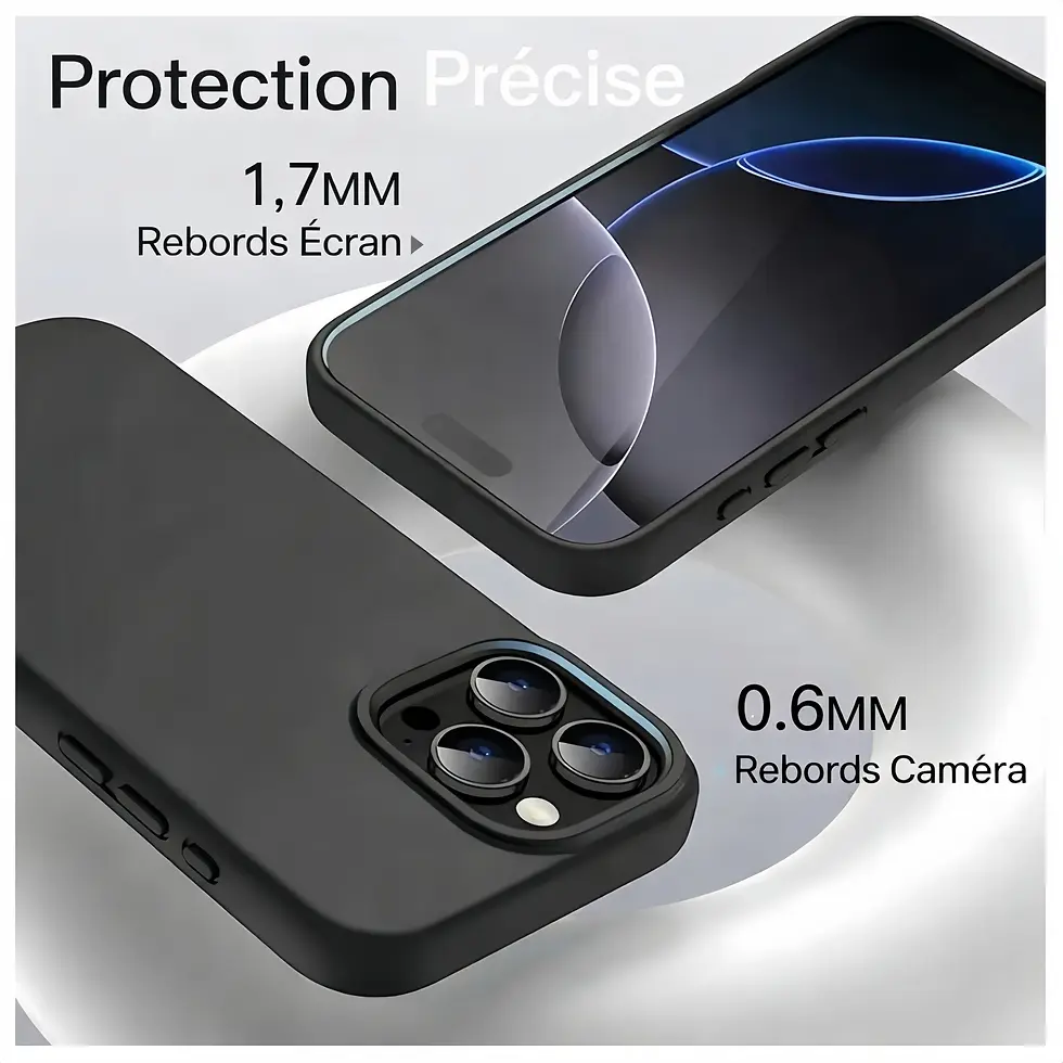 Miniature : coque noir  iPhone 16max proprotection précise bords surélevés écran et objectif anti-rayures