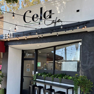 The trendy storefront of Cela Cafe in Burbank, California