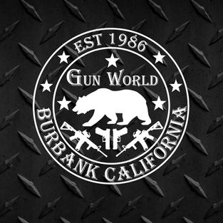 logo for Gun World in Burbank, California