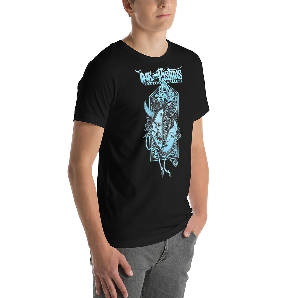 Thumbnail: Onamori Hannya and Onna Masks - Unisex T Shirt