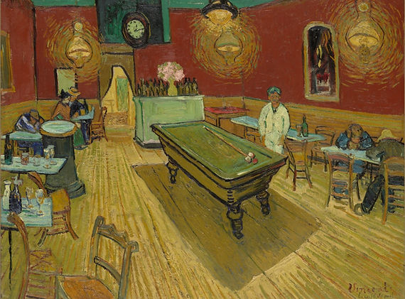 "Café de nuit", Van Gogh, 1888 - Yale University Gallery, New Haven, Etats-Unis | Au café | Vie quotidienne | De boire en savoir-boire | Vin et Peinture | Le Musée Virtuel du Vin
