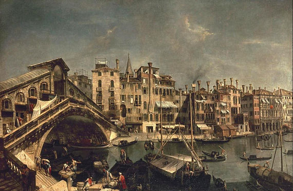 Marieschi Michele Le Pont du Rialto depuis le Quai au vin 1740 1743 Ermitage Saint Petersb