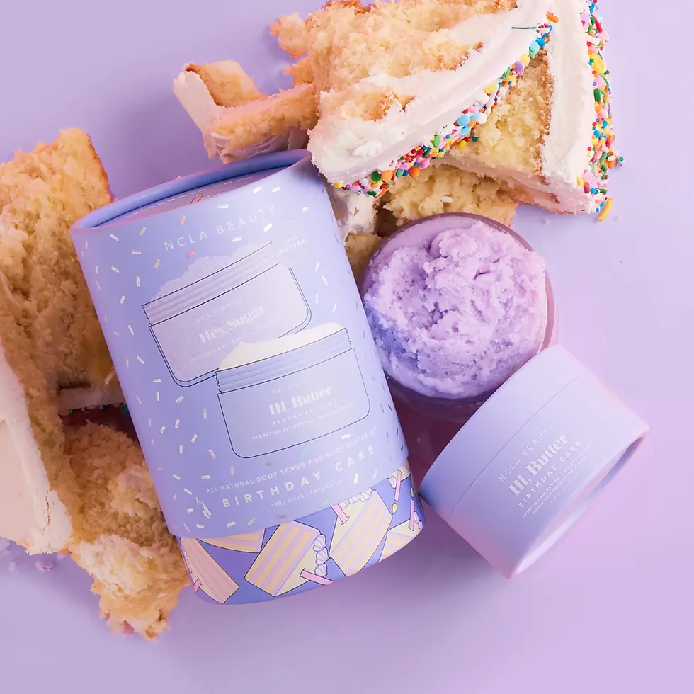 Miniature : Coffret de Soin Pour le Corps Exfoliant/Hydratant "Birthday Cake"