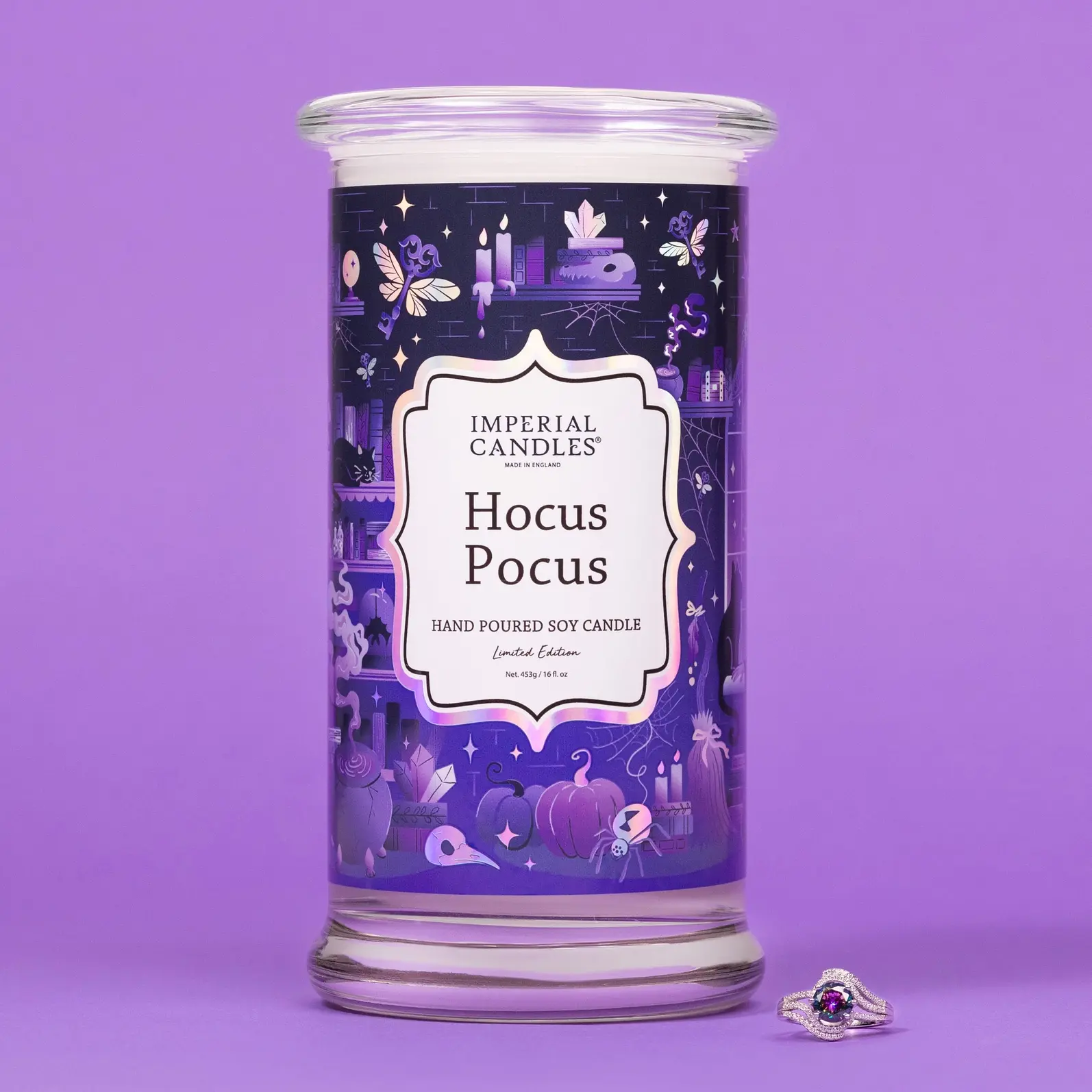 Bougie de Luxe Parfumée "Hocus Pocus" + Bijou Surprise 💎